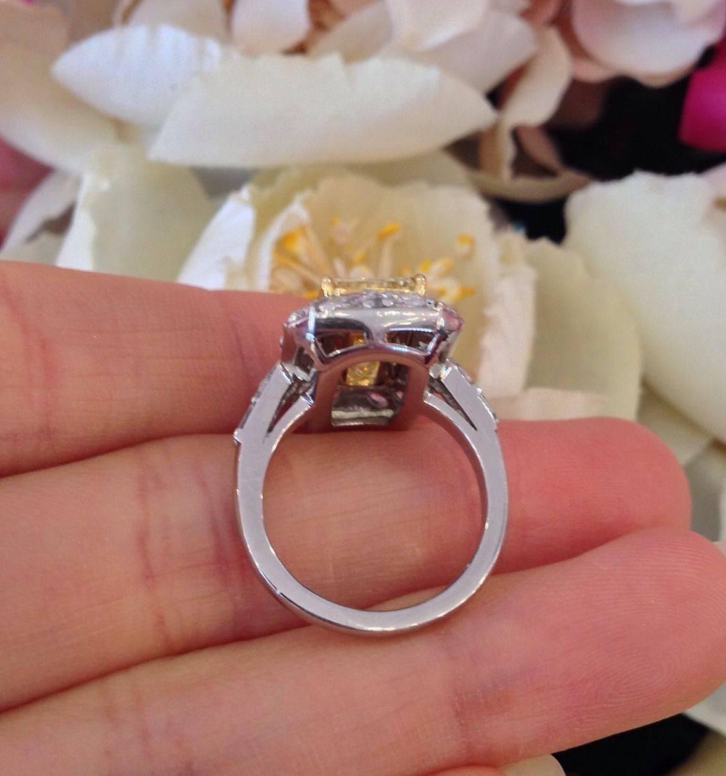 yellow diamond emerald cut ring