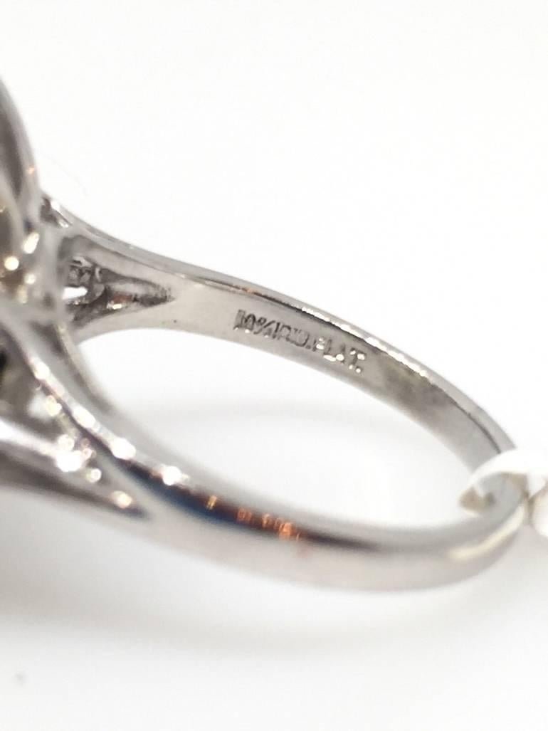 Old European Cut Diamond Platinum Double Halo Ring  For Sale 2