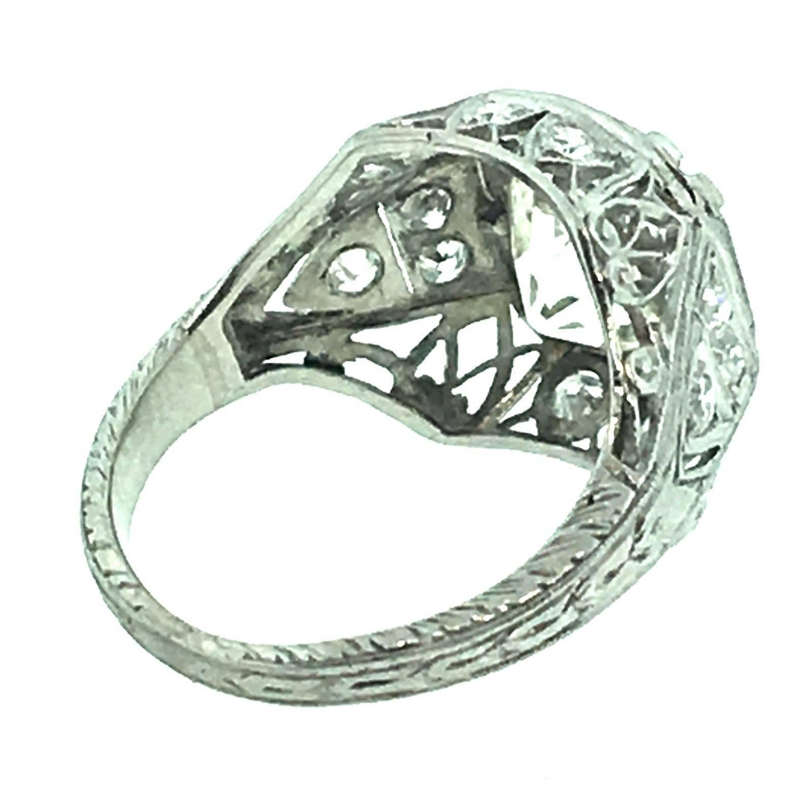 Women's 2.92 Carat GIA Cert Old European Cut Diamond Platinum Ring  For Sale