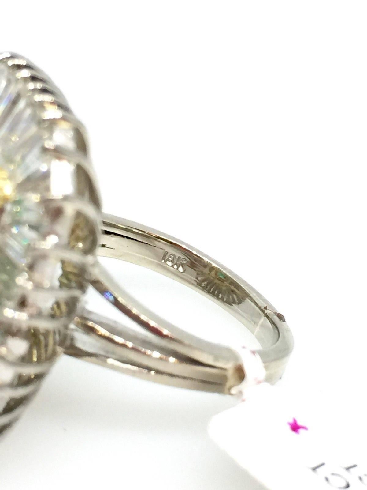 GIA 10.80ct Colombian Emerald & Diamond Ballerina Ring 18k White Gold 4