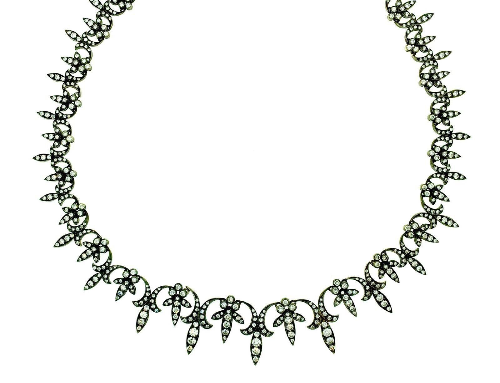 Women's 15ct Diamond 18k and Black Rhodium Choker Necklace