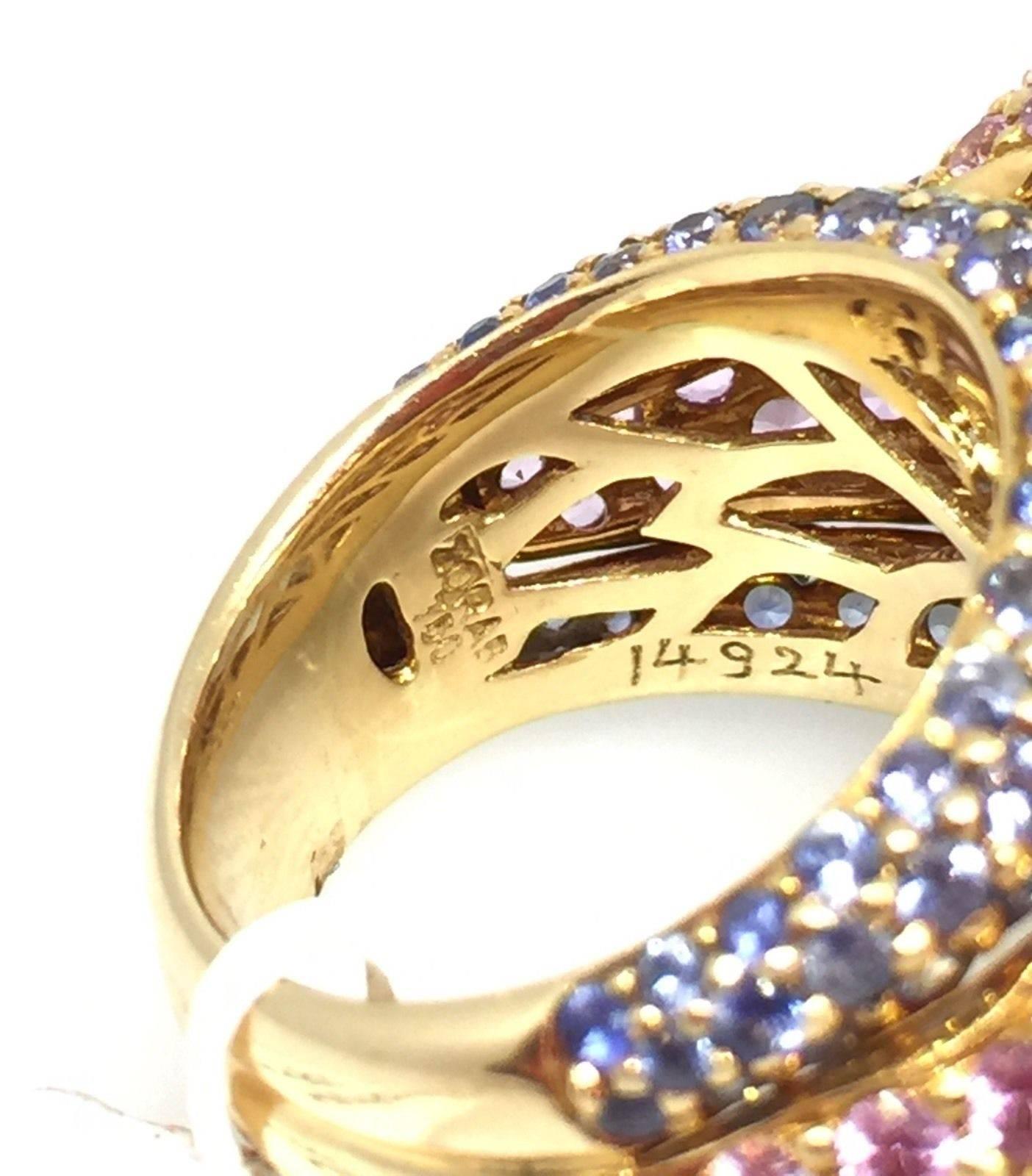 32 Carat Blue Topaz, Sapphire & Diamond Ring by ZORAB in 18k Rose Gold  1