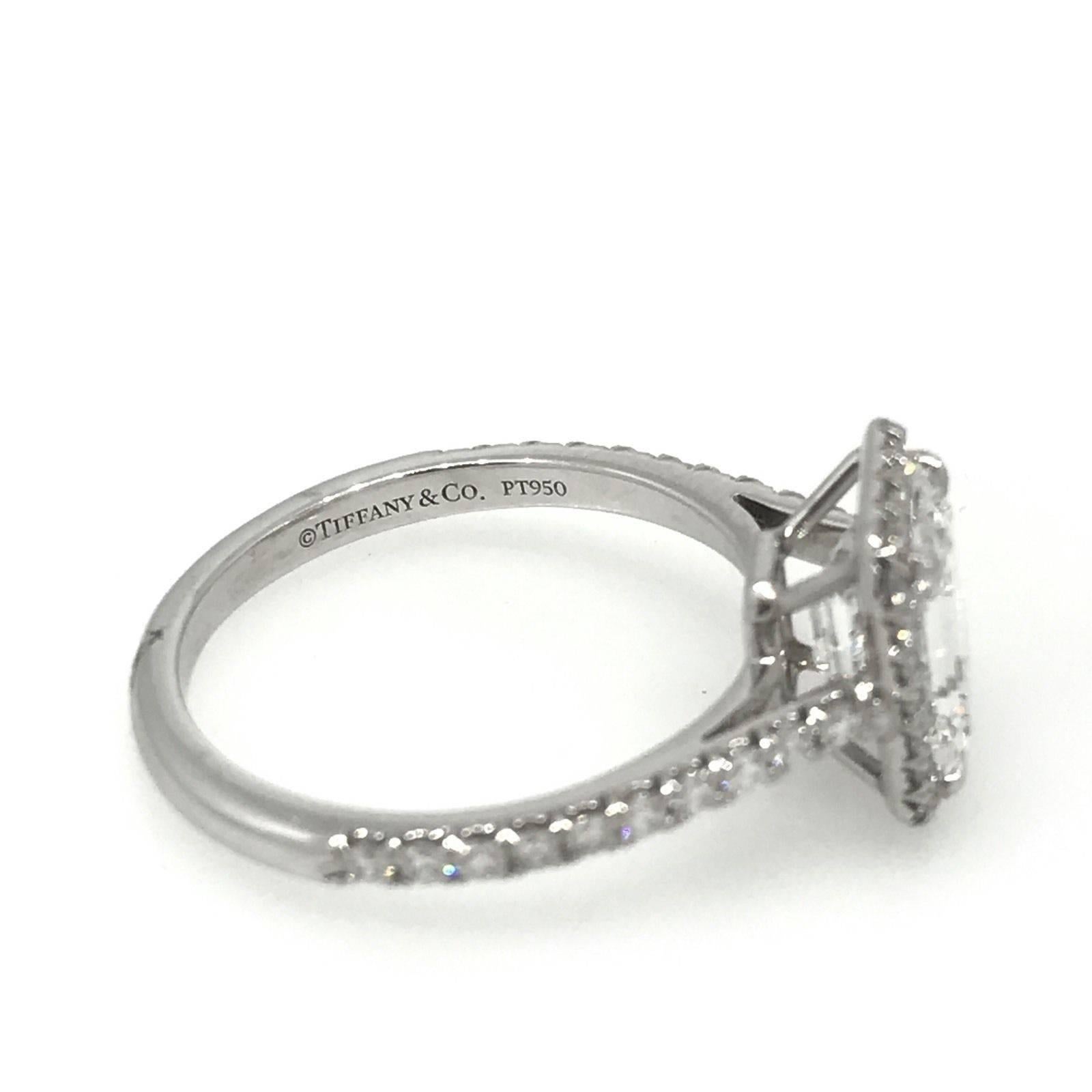 Women's Tiffany & Co. Soleste 1.64 Carat Emerald Cut Diamond Platinum Ring