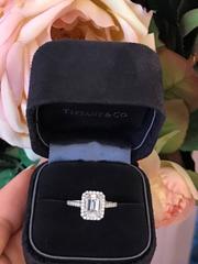 Tiffany & Co. Soleste 1.64 Carat Emerald Cut Diamond Platinum Ring