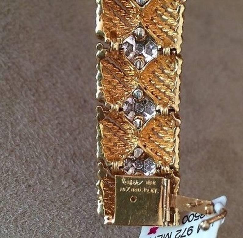 Women's Ruser 5.00 Carats Diamonds Gold Platinum Bracelet For Sale