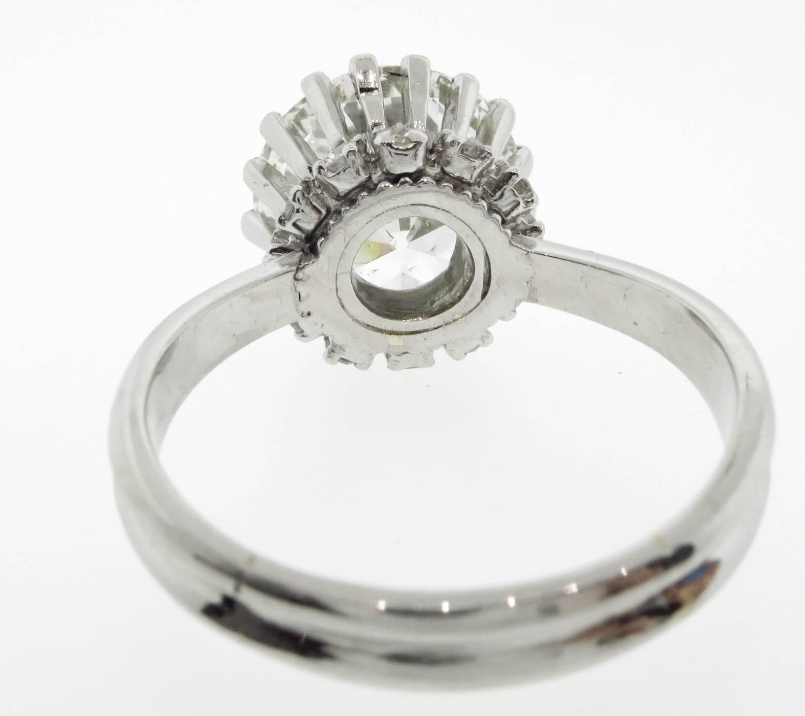 5.19 Carat Old Round Brilliant Cut Diamond Platinum Solitaire Ring  For Sale 6