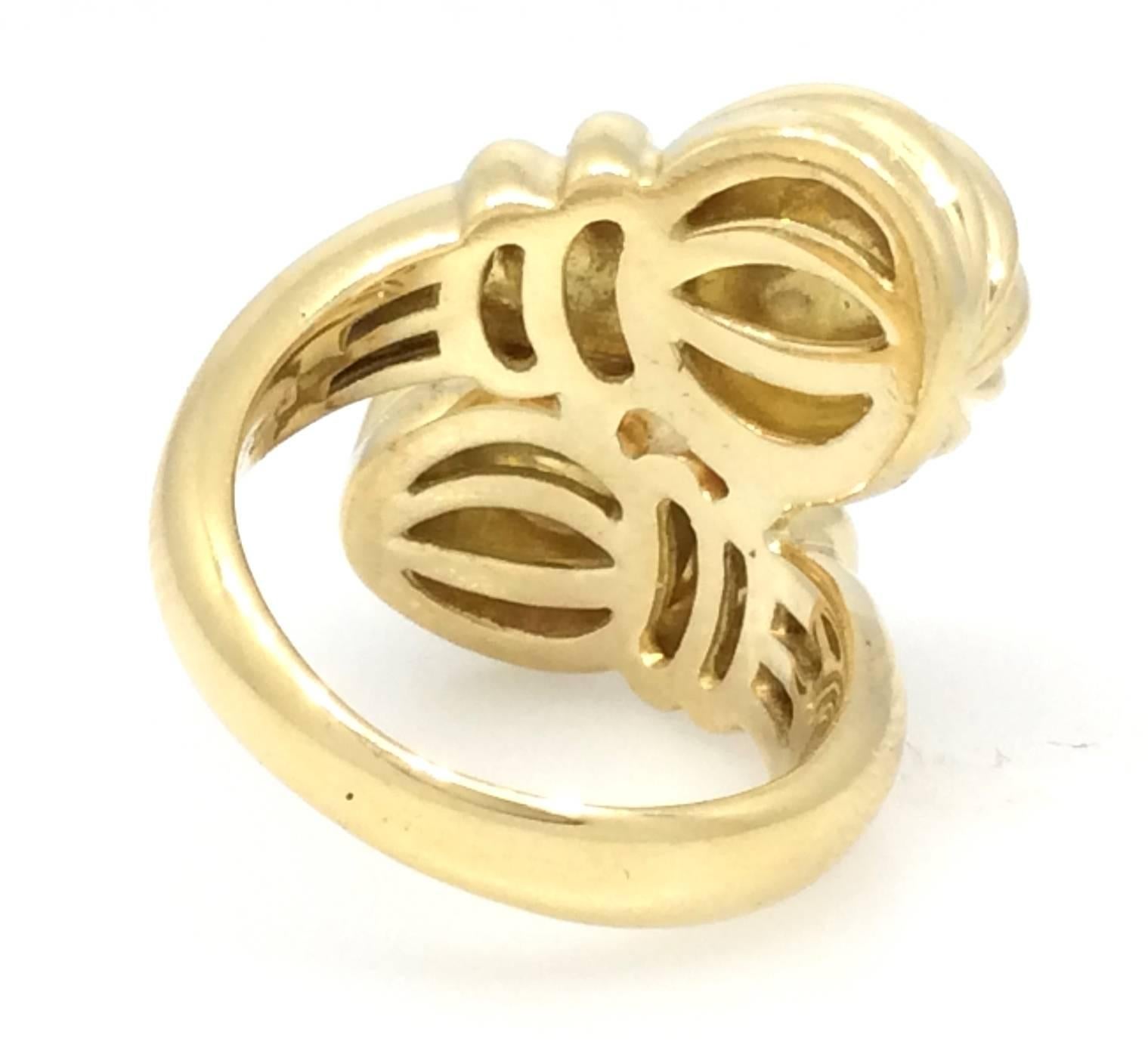 Boucheron Gold Double Finial Wrap Ring in 18k Yellow Gold In Excellent Condition For Sale In La Jolla, CA
