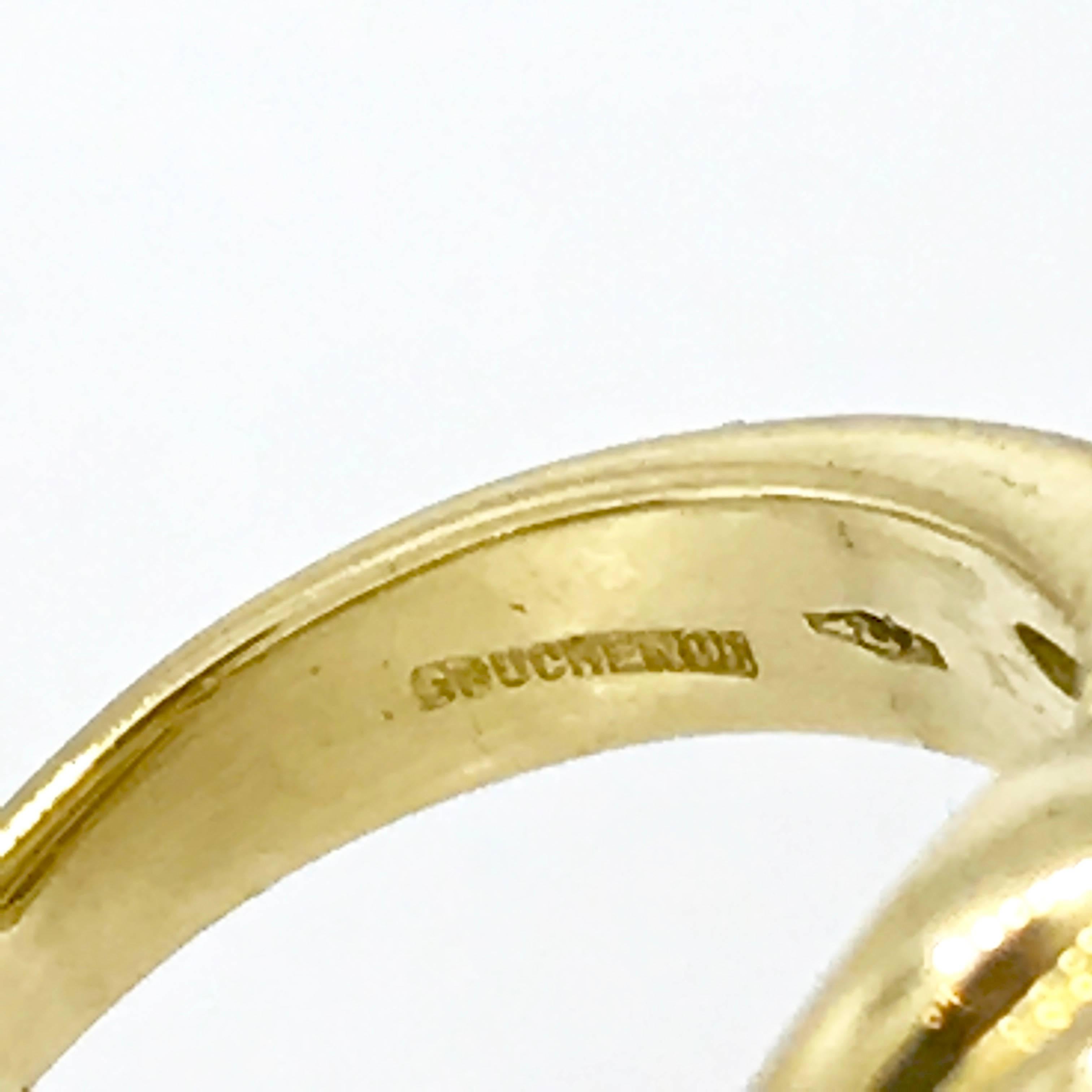 Women's Boucheron Gold Double Finial Wrap Ring in 18k Yellow Gold For Sale