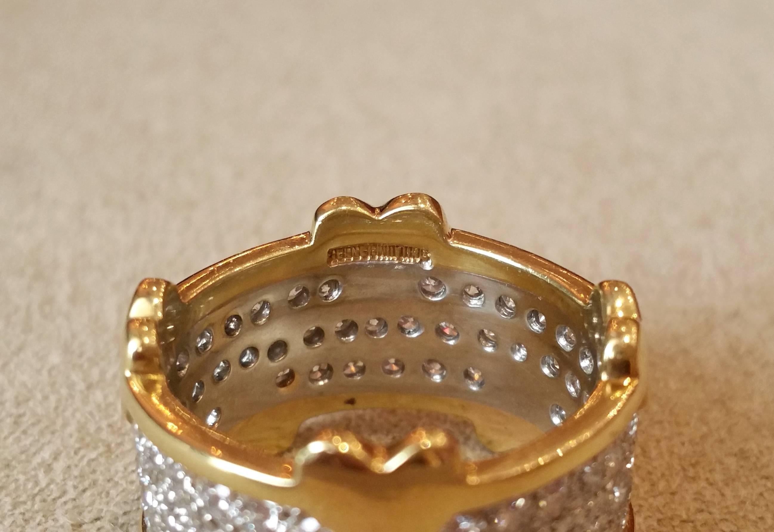 Tiffany & Co Schlumberger Pave Diamond Heart Band Ring For Sale 2