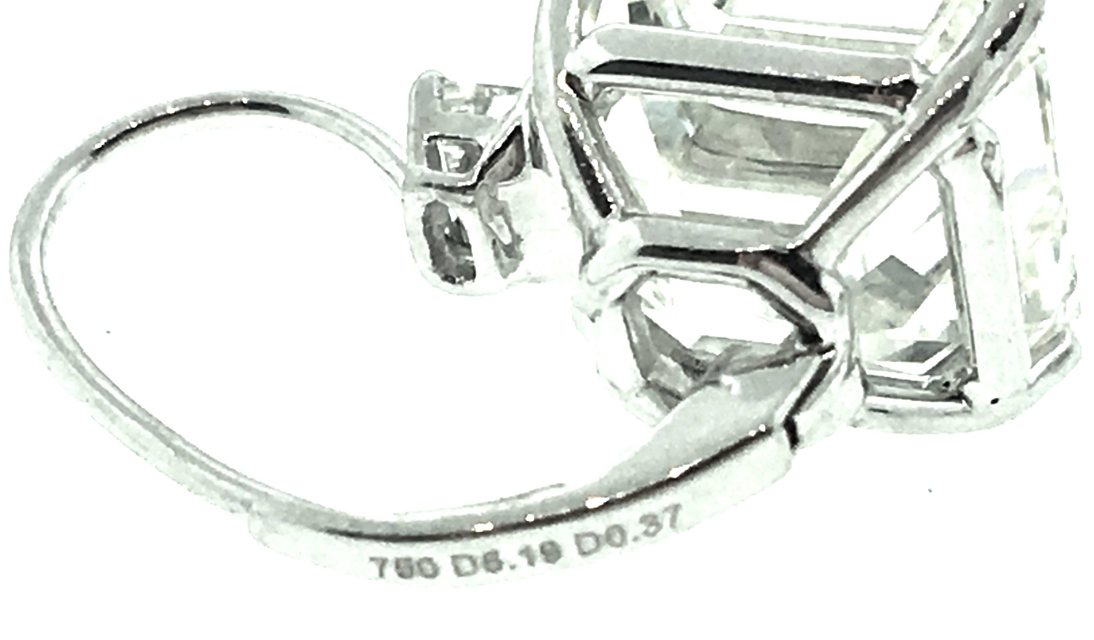 Women's 10.97 ct Square Emerald Cut Diamond Drop Earrings