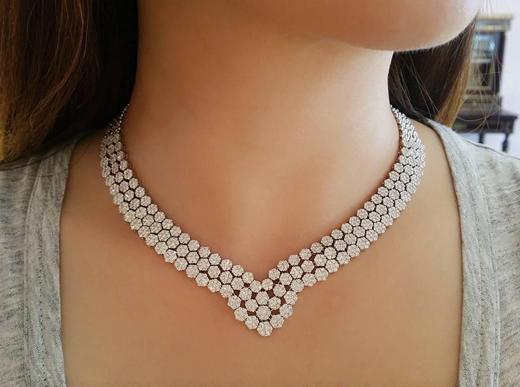 Cluster Diamond Collar Necklace  1