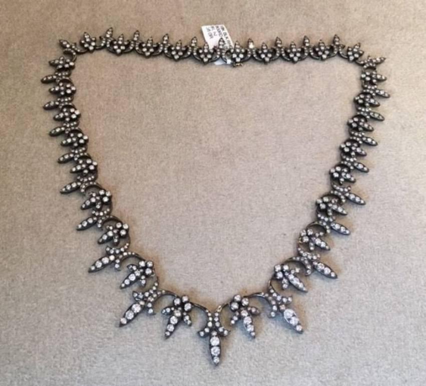 15ct Diamond 18k and Black Rhodium Choker Necklace 2