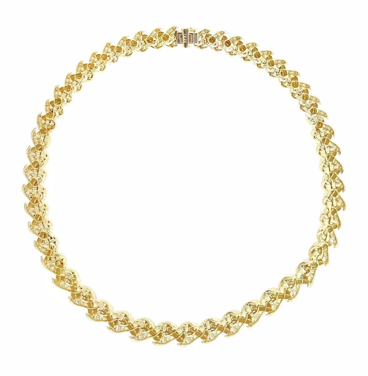 French Diamond Choker Necklace with 10.00 Carats in 18 Karat Yellow Gold 3