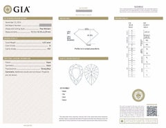 GIA 6.22 Carat Centre Pear Brilliant Diamond Engagement Ring in Platinum