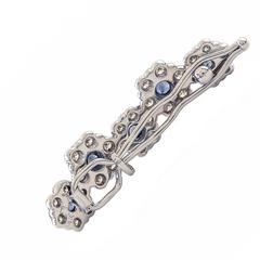 Diamond Sapphire and Gold Barrette