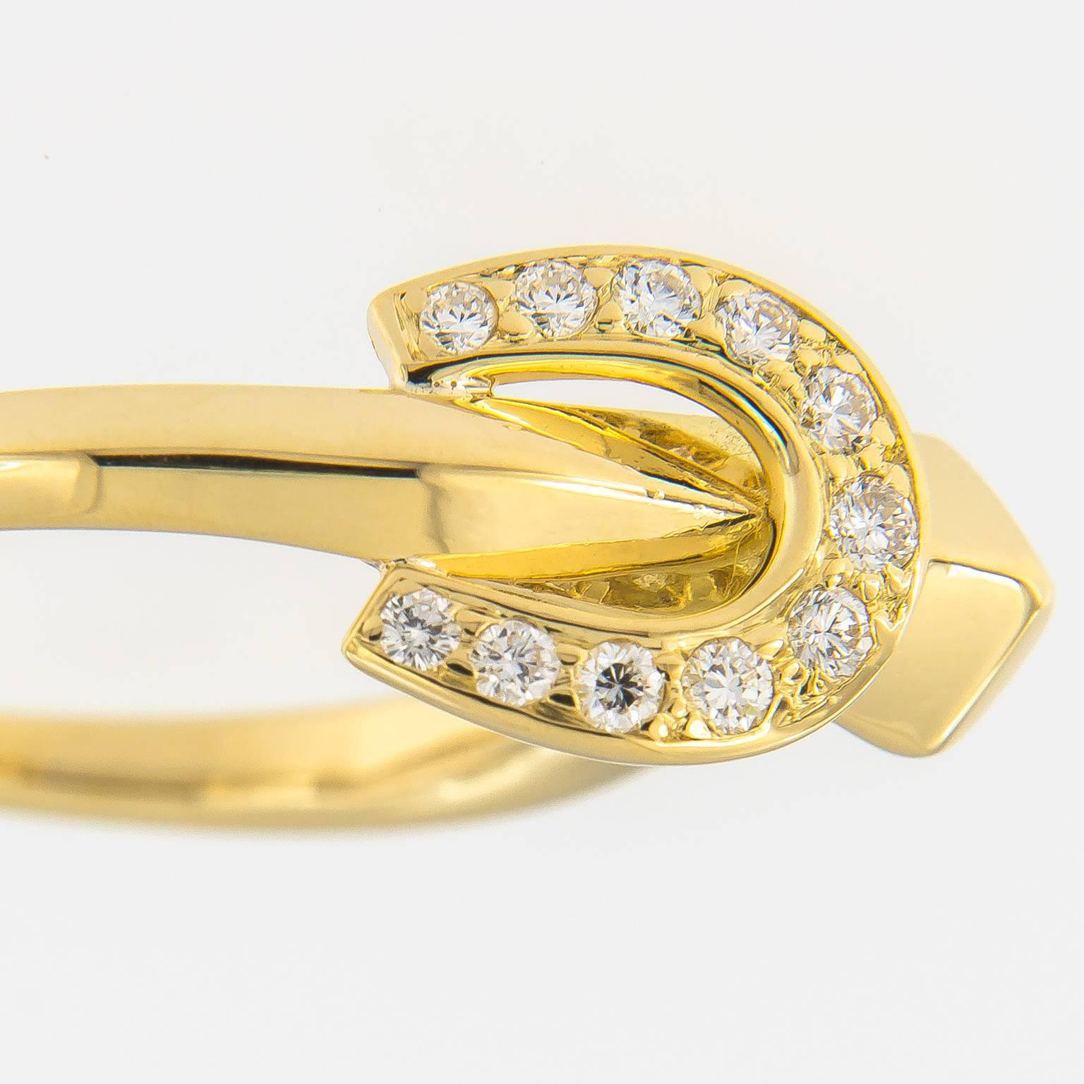 Cartier Diamond Gold Nail Ring In Excellent Condition In Troy, MI