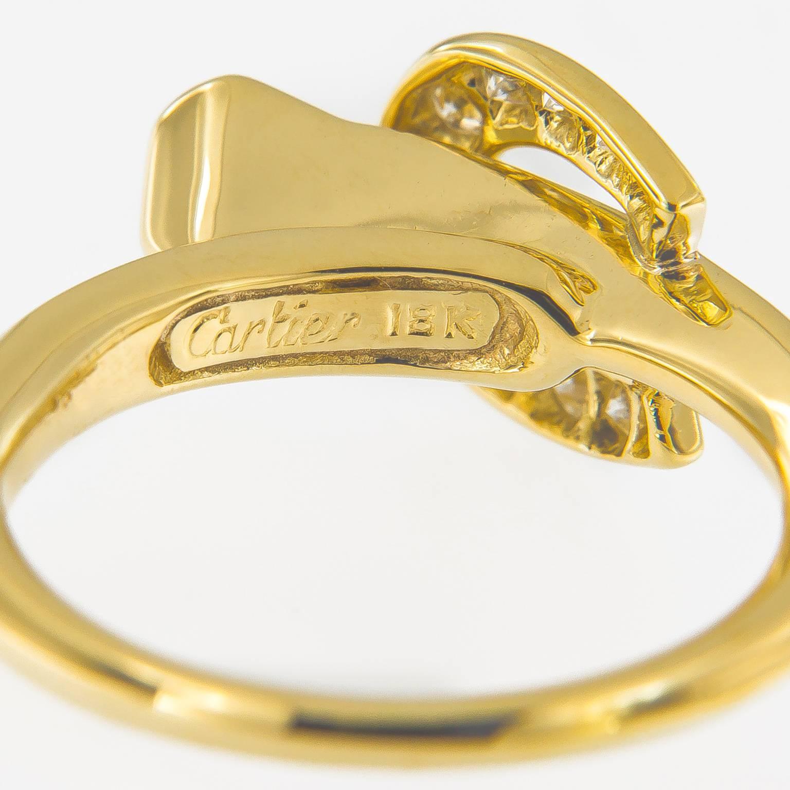 Women's Cartier Diamond Gold Nail Ring