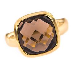 Hammerman 8.65 Carat Smoky Topaz Gold Ring