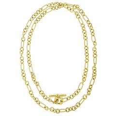 David Yurman Cushion Link Long Gold Necklace