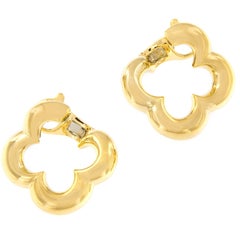 Gemlok Clips d'oreilles en forme de trèfle unique en or jaune 18 carats
