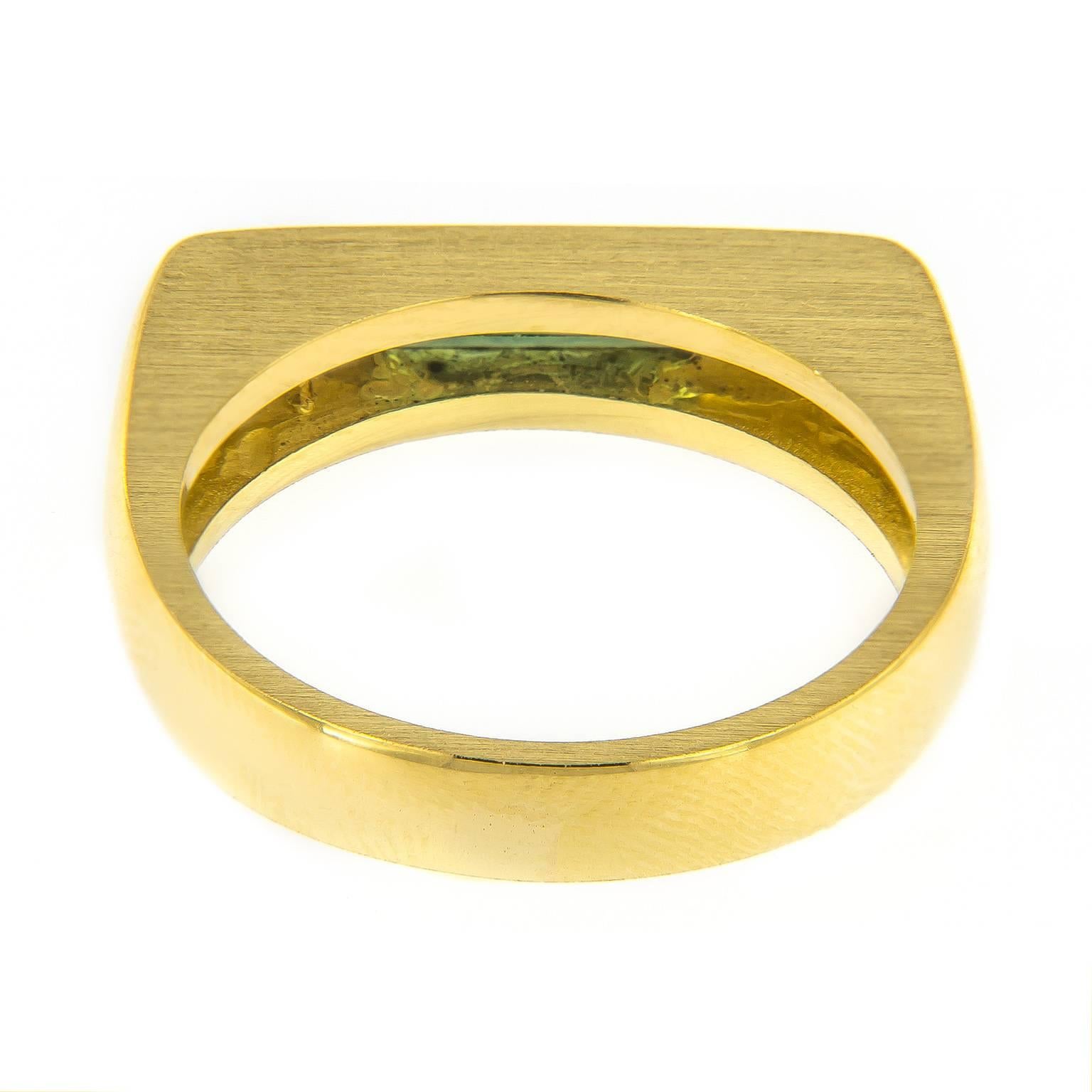Green Tourmaline Citrine and Gold Vintage Stacking Ring In New Condition In Troy, MI