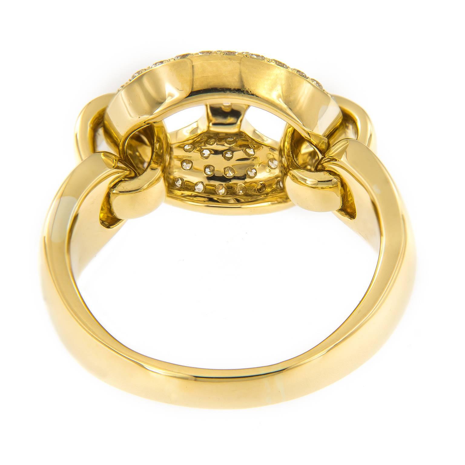 Gucci Stil Gliederring aus 18 Karat Gelbgold und Diamanten (Zeitgenössisch) im Angebot
