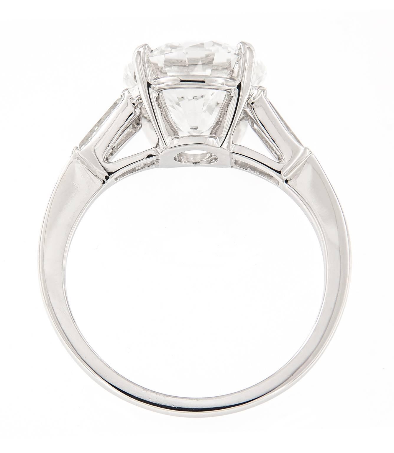Campanelli & Pear 3.02 Carat GIA Certified Diamond Platinum Ring In New Condition In Troy, MI