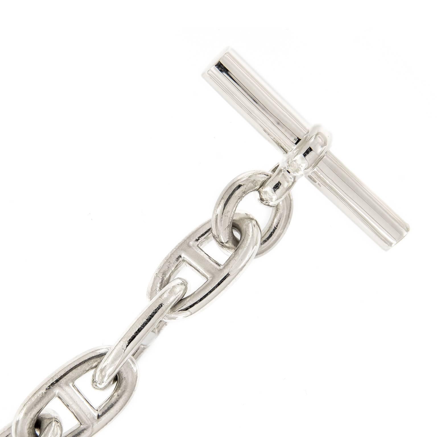 Women's Hermès Anchor Link Sterling Silver Bracelet