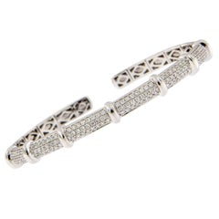 Diamond White Gold Stacking Bangle Bracelet Diamond White Gold Stacking Bangle Bracelet