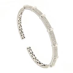 Diamond White Gold Stacking Bangle Bracelet