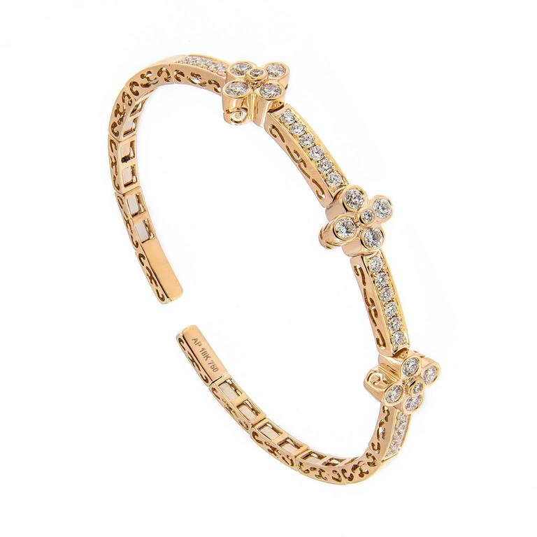 Diamond Rose Gold Stacking Bracelet at 1stDibs | rose gold stacking ...