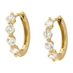 Diamond Gold Huggy Earrings 2