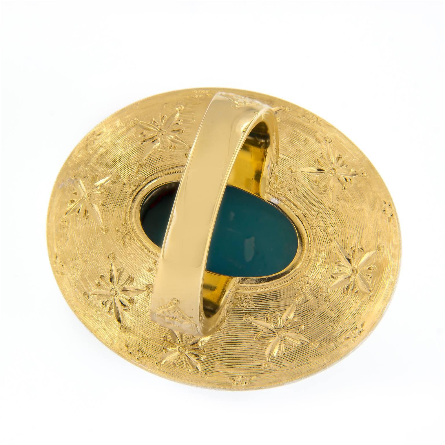 Women's Persian Turquoise Diamond Gold Cocktail Ring