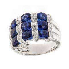 Sapphire Diamond Gold Ring 5