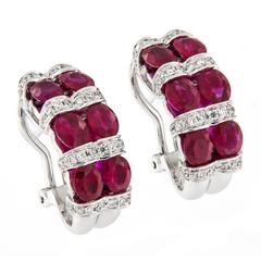 Ruby Diamond White Gold Earrings 3