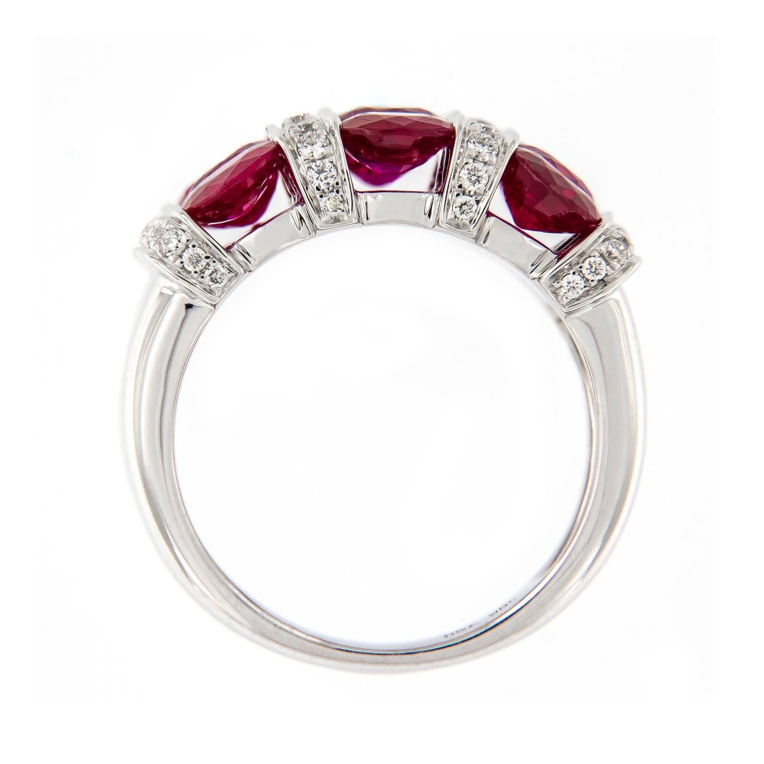 Women's Ruby Diamond Gold Band Ring