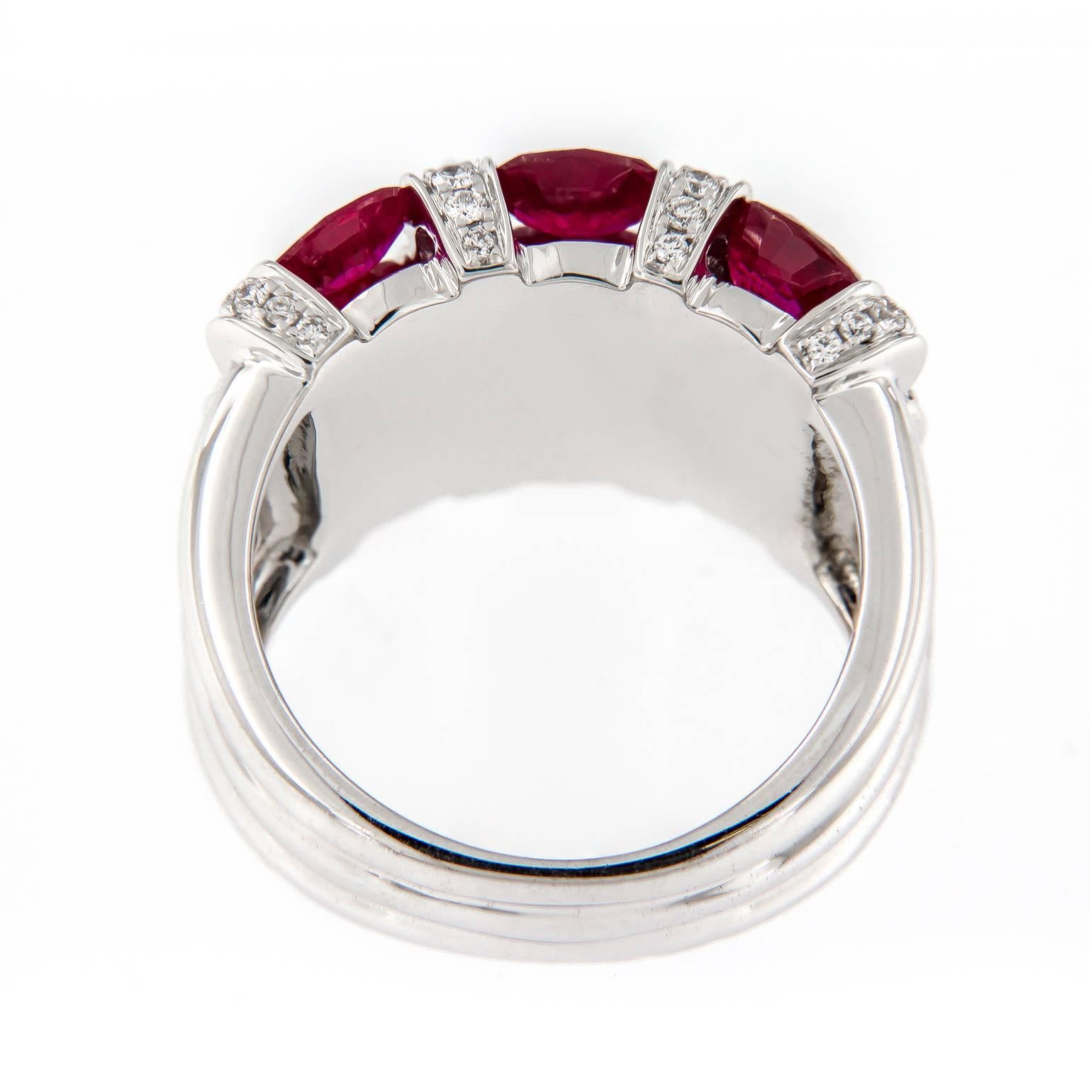 Ruby Diamond Gold Band Ring 1