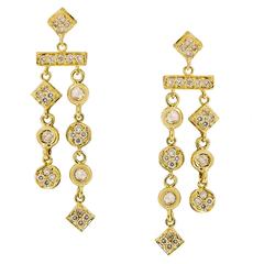 Diamond Gold Dangle Earrings