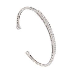 Diamond White Gold Stacking Bangle Bracelet