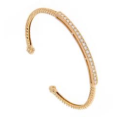 Diamond Rose Gold Stacking Bangle Bracelet