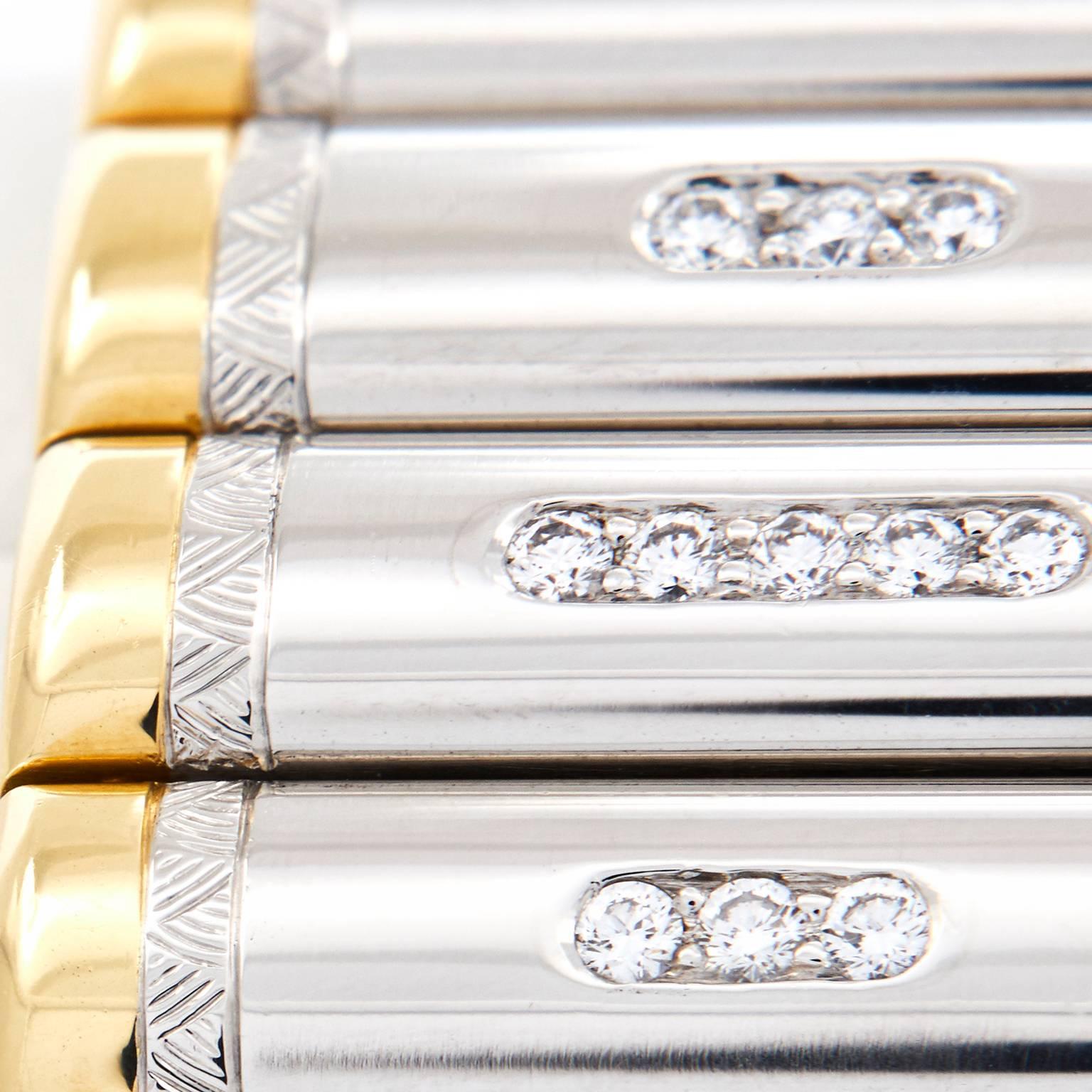 Modern Michael Bondanza Diamond Gold Platinum Link Bracelet