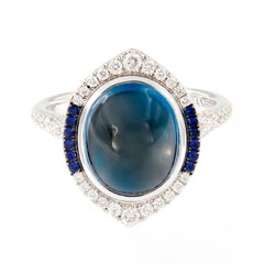 Danhier Topaz Sapphire Diamond Gold Ring