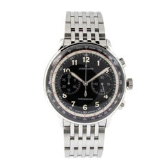 Used Junghans Meister stainless steel Telemeter Chronoscope Black Dial wristwatch