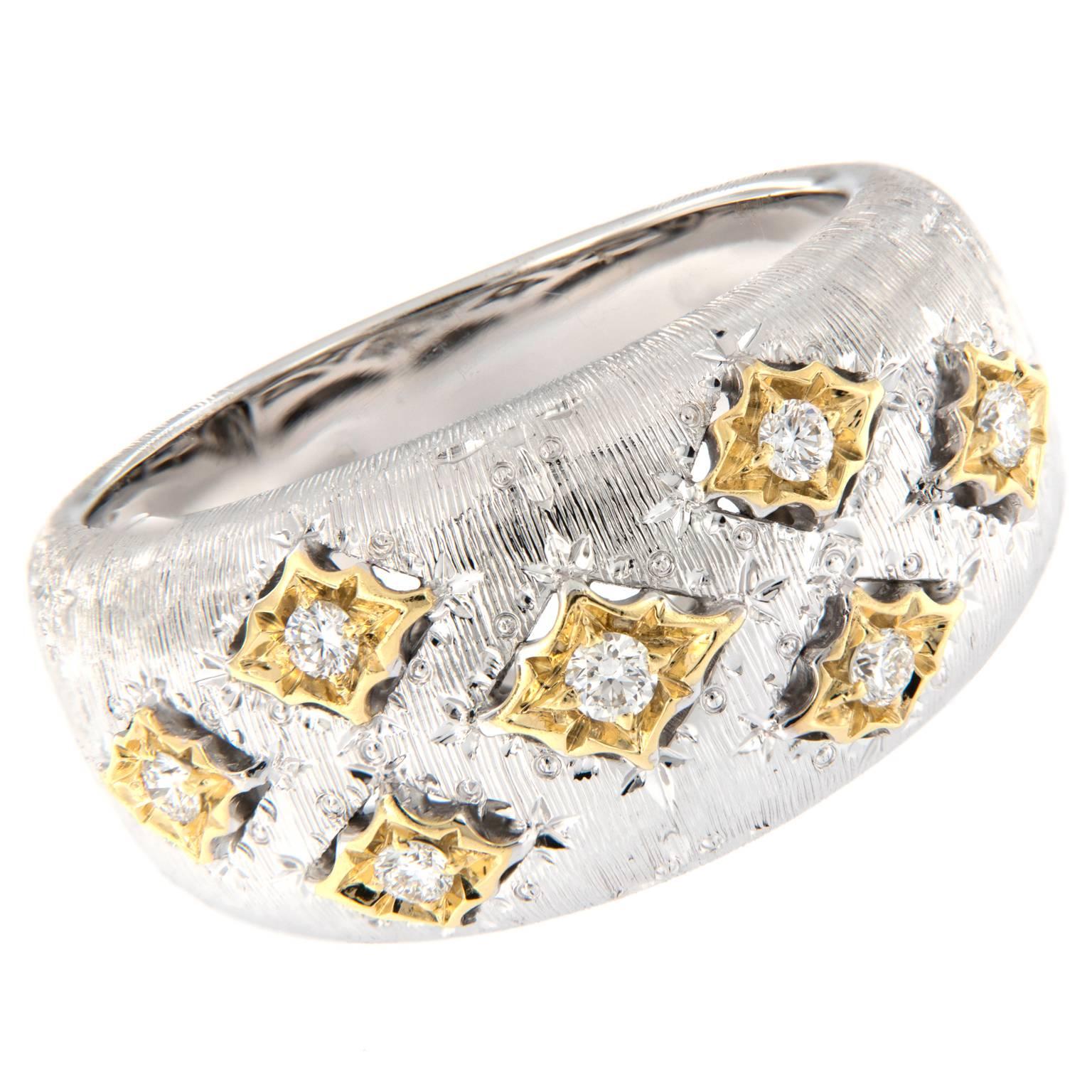 Italian Gold Diamond Band Ring
