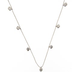 Bezel Set Diamond Adjustable Gold Necklace