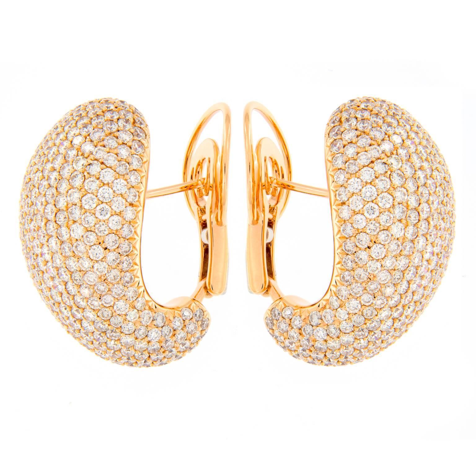 Christophe Danhier Pave Diamond Dome Earrings at 1stDibs
