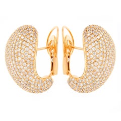 Christophe Danhier Pave Diamond Dome Earrings