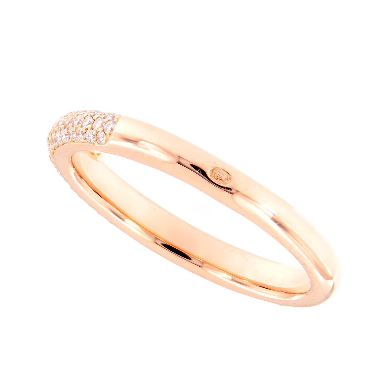 Diamond Rose Gold Band In New Condition In Troy, MI