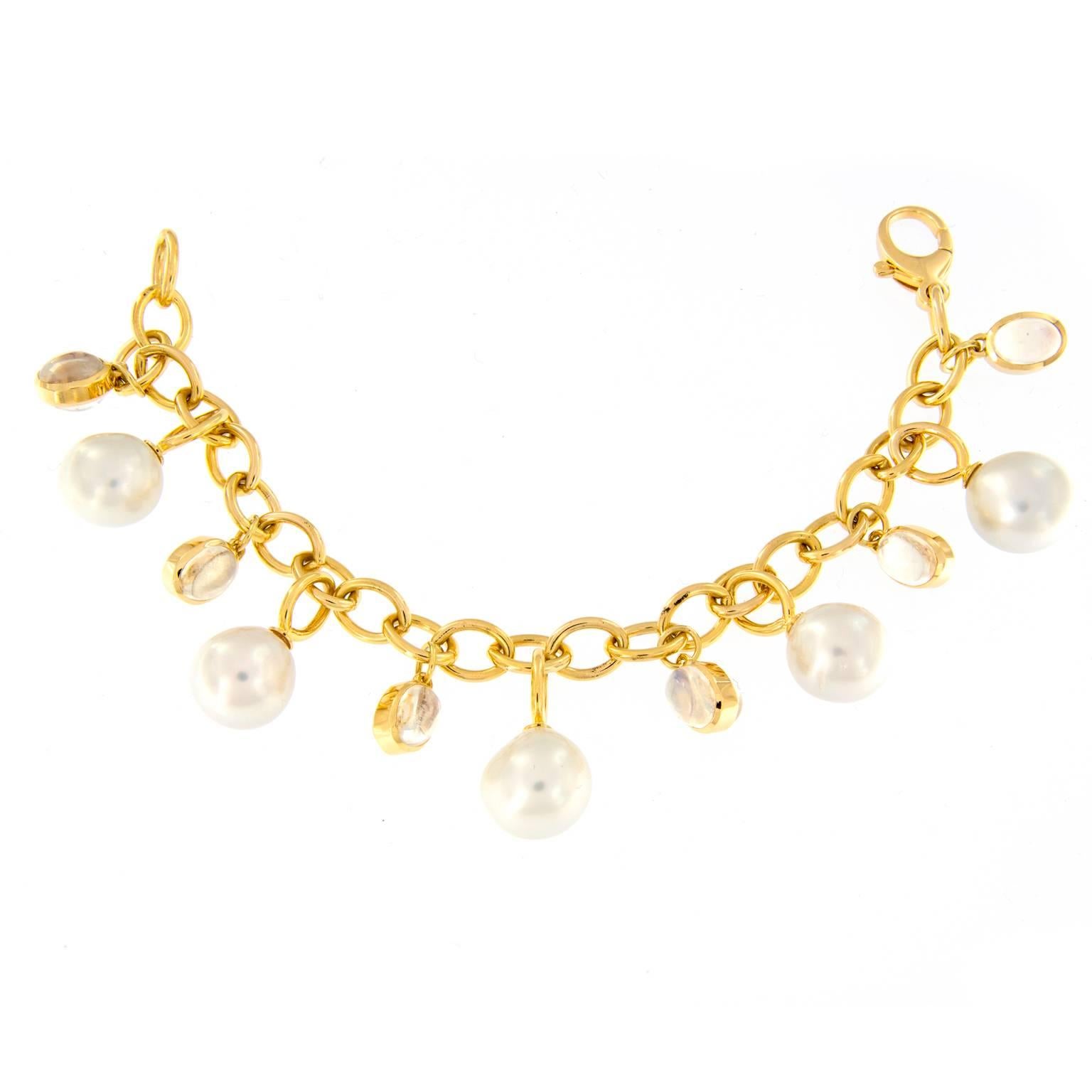 Assael Baroque Pearl Moonstone Bracelet