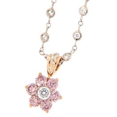 Collana in oro rosa e platino Argyle Mine 3/4Ct Fancy Pink Diamond in pensione